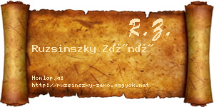 Ruzsinszky Zénó névjegykártya